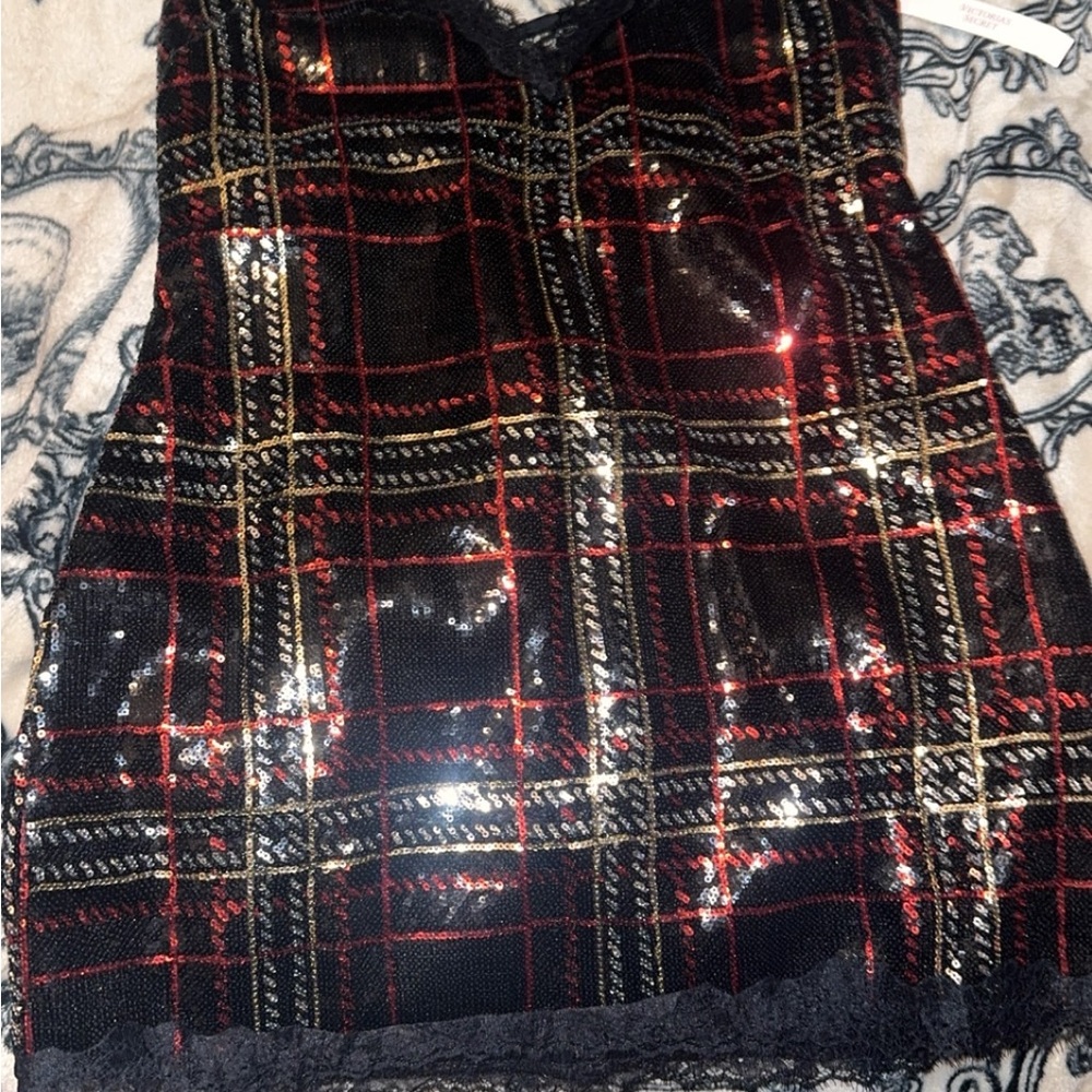 Victoria's Secret Sequin Tartan Short Slip Dress